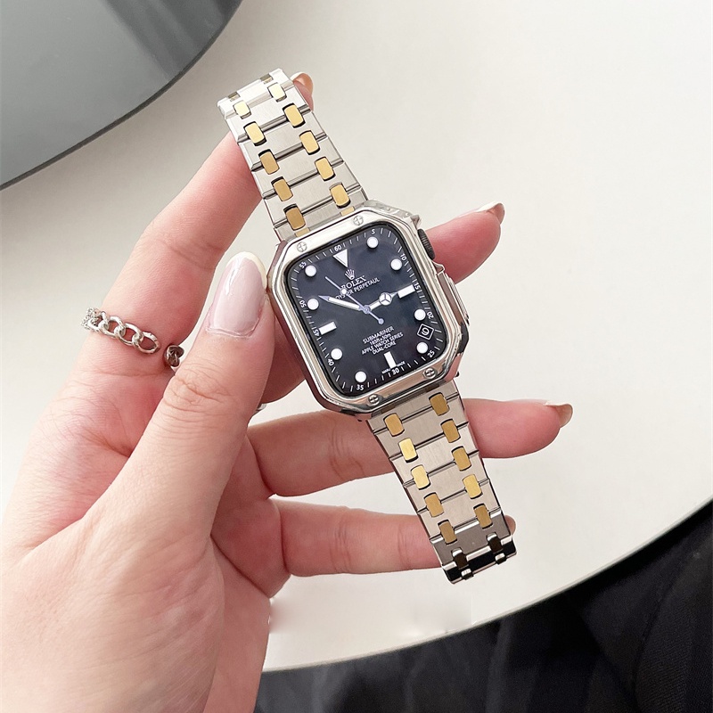 Dây Đeo Inox Vỏ Bảo Vệ Cho Đồng Hồ Apple Watch 7 45mm 41mm 40mm 44mm 42mm 38mm smart watch