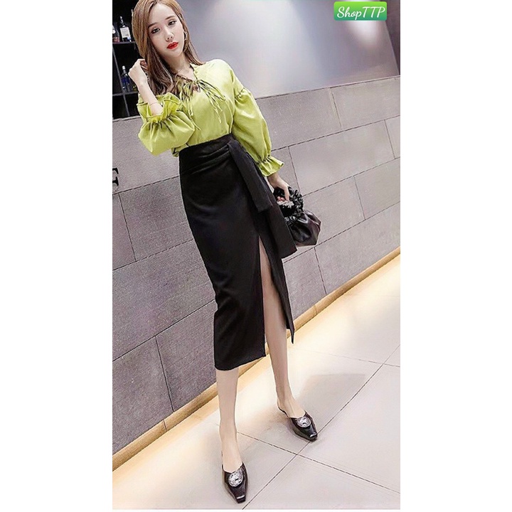 Chân váy xẻ tà cạp lơ .< Bán Sỉ >. | BigBuy360 - bigbuy360.vn