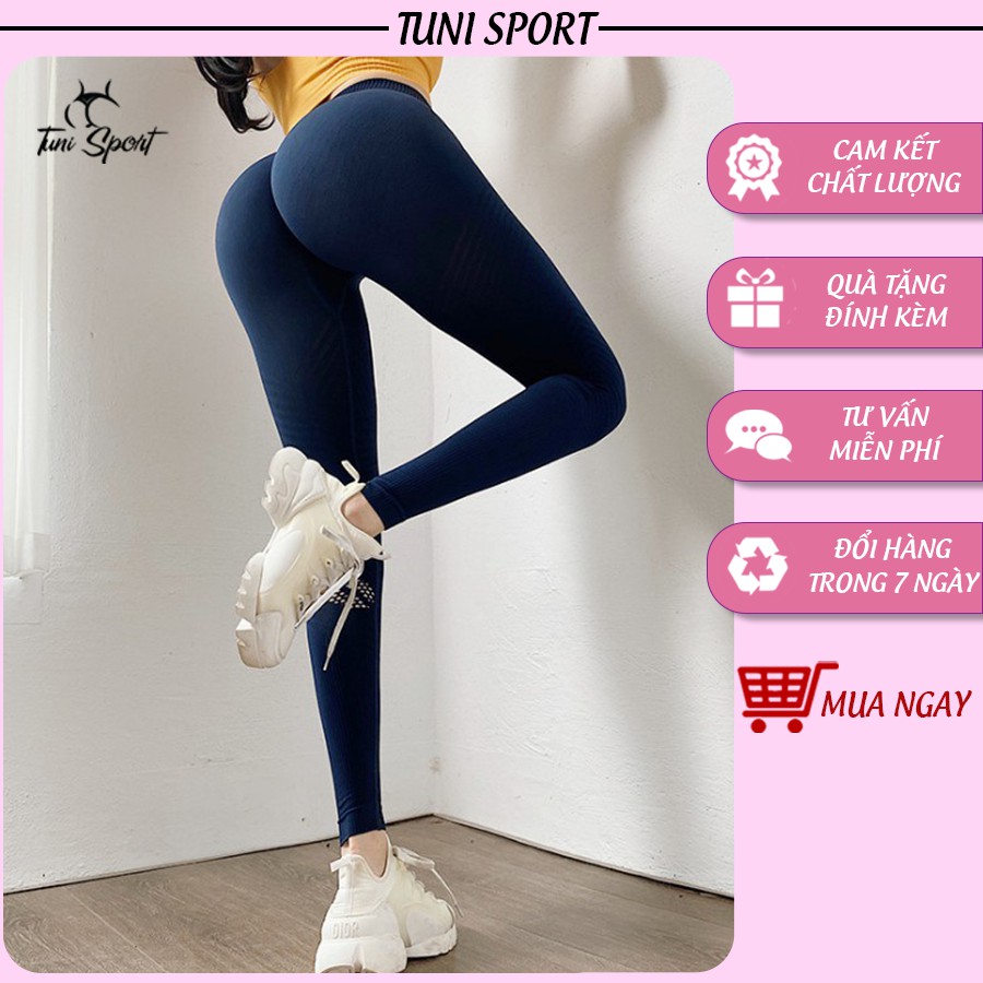 Quần tập gym nữ chun mông lưng cao nâng mông hoạ tiết cắt lazer ống quần K011 Tuni Sport
