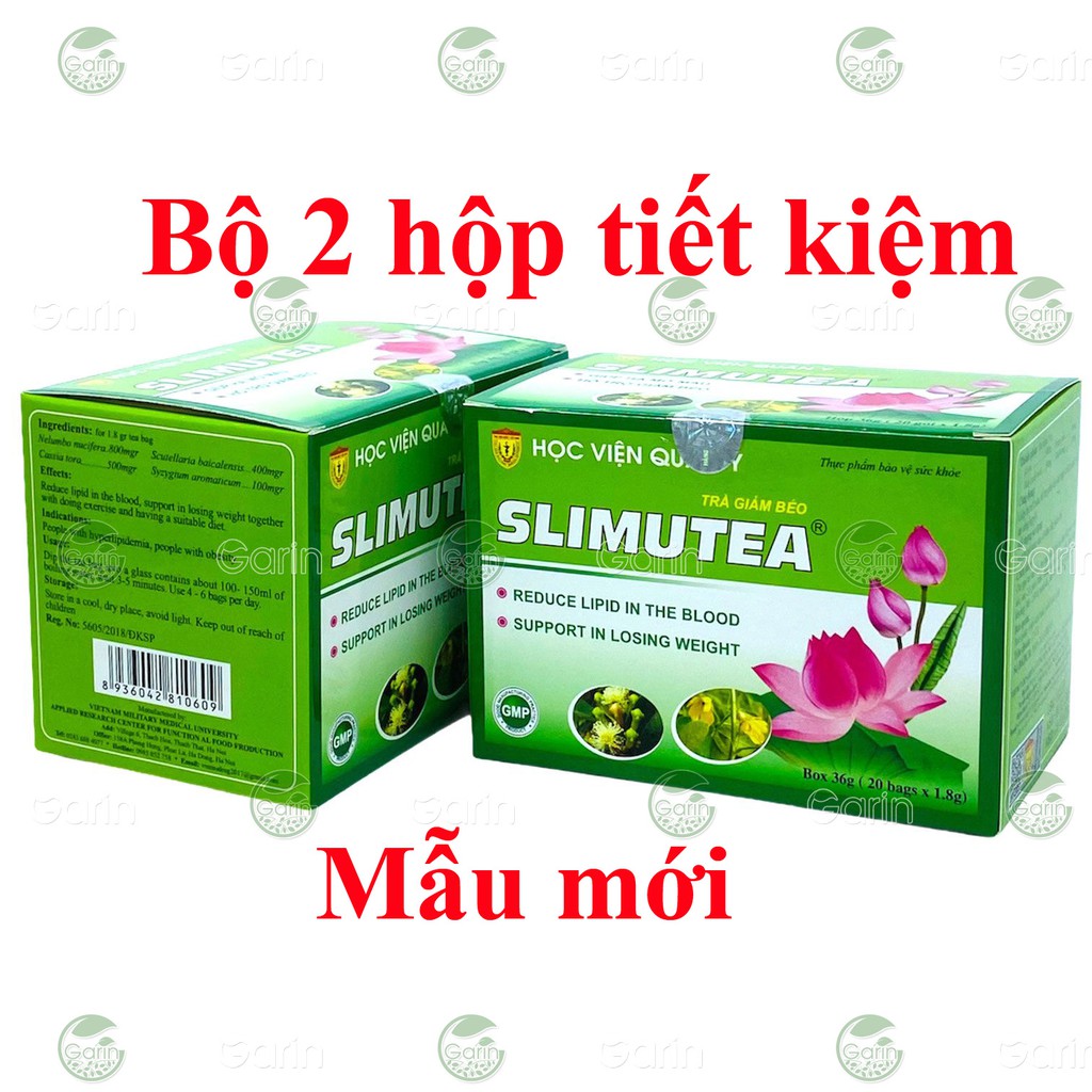 Bộ 2 hộp Trà giảm béo SLIMUTEA Học Viện Quân Y (20 gói x 2)  làm giảm lượng mỡ thừa cơ thể, giúp giảm cân hiệu quả