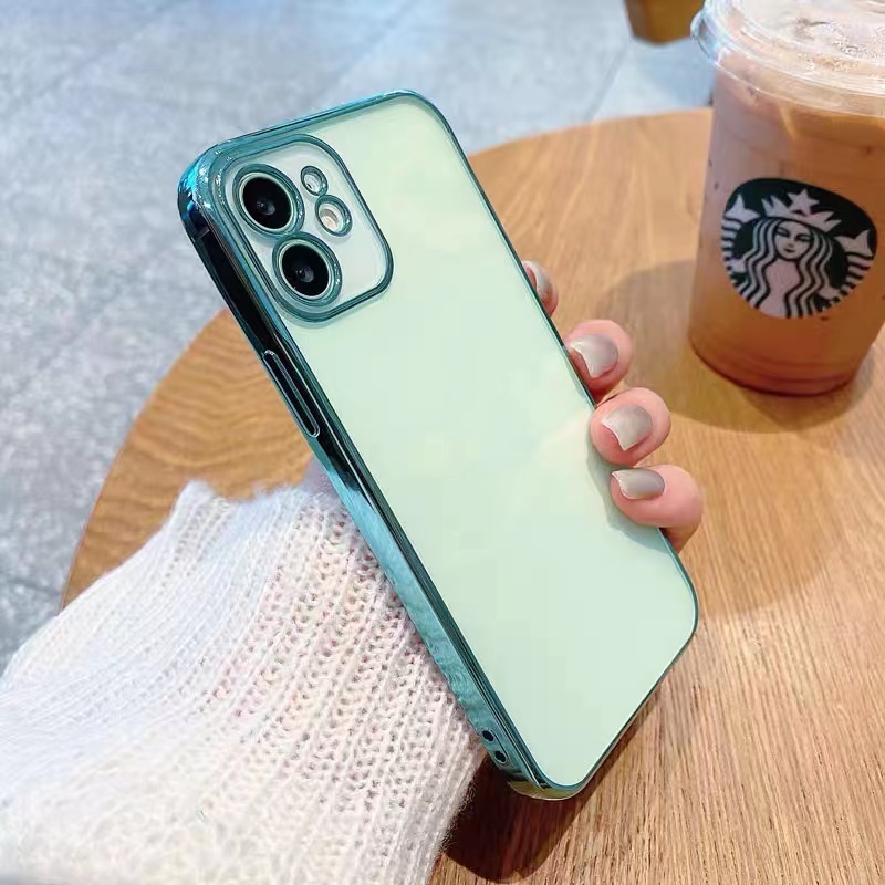 Ốp lưng Điện Thoại Silicon Mềm Trong Suốt Mạ Viền Sang Trọng Dành Cho iPhone 11 pro max x xs max xr 7 plus 8 plus 6s plus