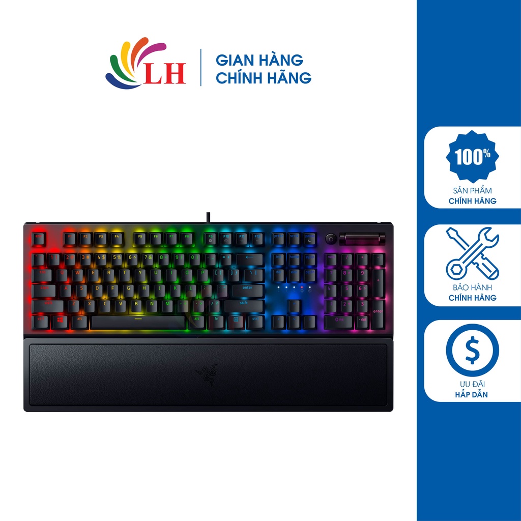 Bàn phím cơ có dây Gaming Razer BlackWidow V3 - Hàng chính hãng - Bàn phím đầy đủ các phím chức năng, 80 triệu lần nhấn