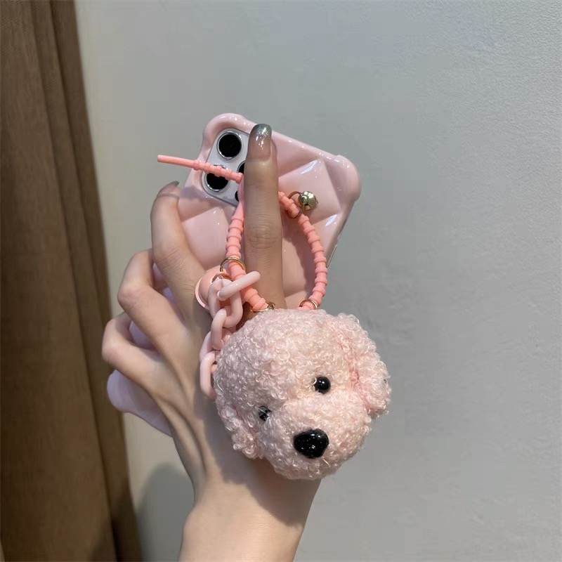 Ốp Điện Thoại TPU Mềm Hình Cún Bông Gắn Dây Xích Cho Iphone 14 13 12promax 11 pro max xs max xr x 7plus