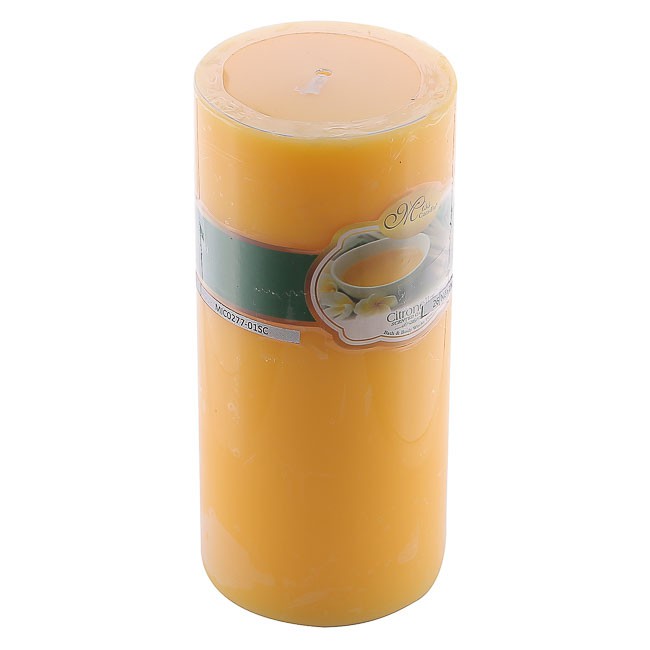 Nến thơm trụ tròn D7H15 Miss Candle MIC0277 7 x 15 cm (Vàng chanh, hương sả chanh)