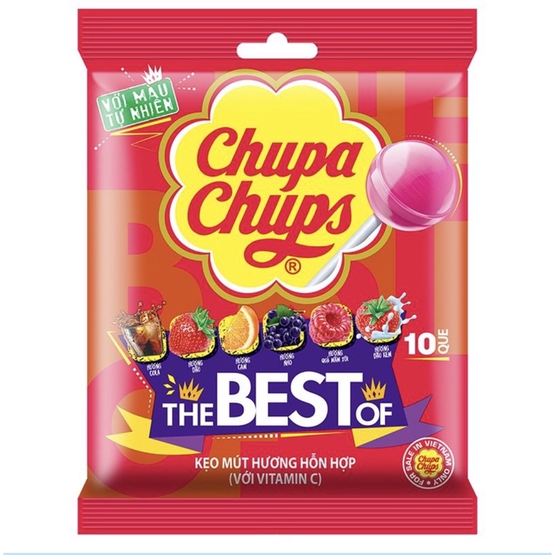 Kẹo Mút Chupa Chups Hương Trái Cây Hỗn Hợp Gói 100g