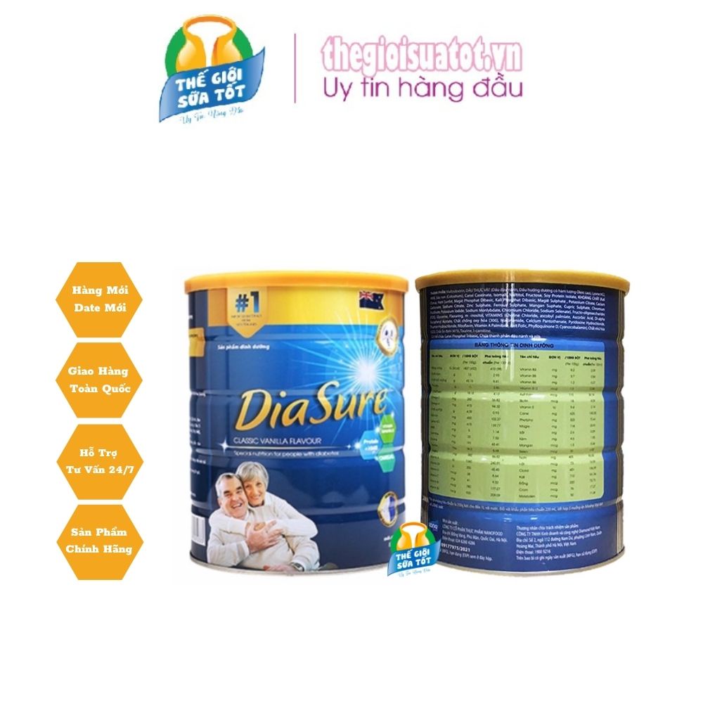 Sữa Diasure 850G - 650G - Dinh dưỡng dành cho người tiểu đường