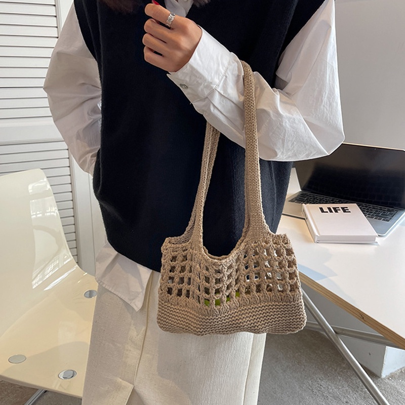 Túi Xách bucket Dệt Kim Thời Trang Cho Nữ