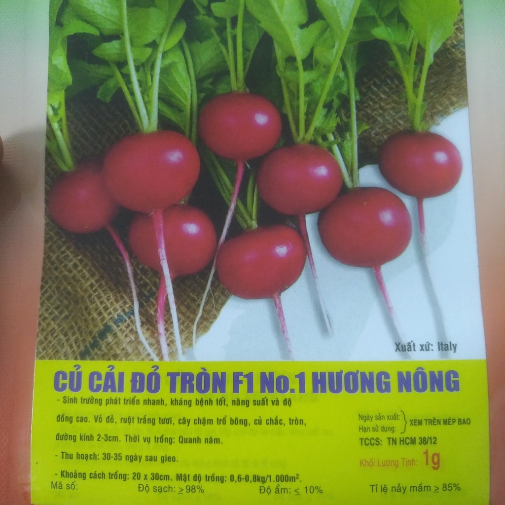HẠT GIỐNG CỦ CẢI ĐỎ TRÒN F1 - GÓI 1 GRAM