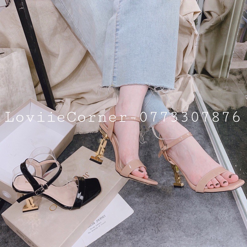 SANDAL NỮ CAO GÓT LOVIIECORNER - GIÀY SANDAL CAO GÓT 9P QUAI MẢNH - GIÀY CAO GÓT 9P QUAI NGANG 9CM GÓT KIỂU G200213