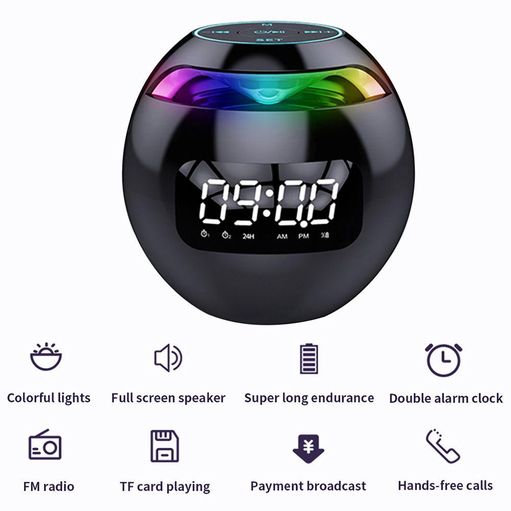 Đồng Hồ Báo Thức Kỹ Thuật Số Không Dây Hình Quả Bóng Đèn LED