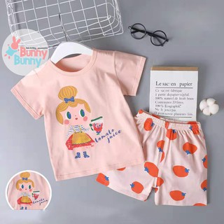 Bộ đồ mặc nhà xuất Hàn cho bé từ 3 tuổi đến 6 tuổi hình bé gái dễ thương - NG43
