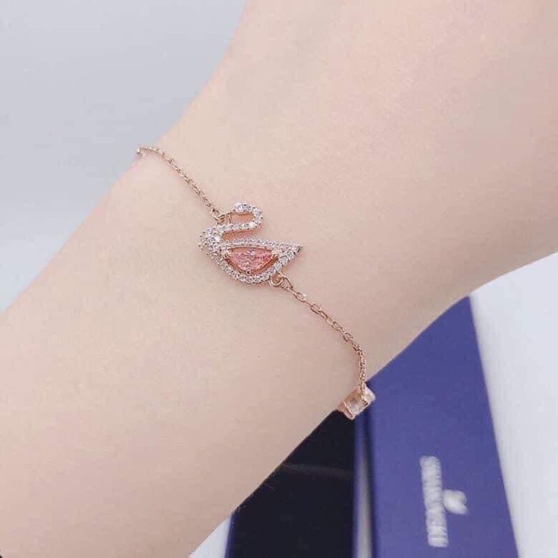 Dây chuyền lắc tay nữ đính đá pha lê, bạc 925 SWAROVSKI full box phụ kiện