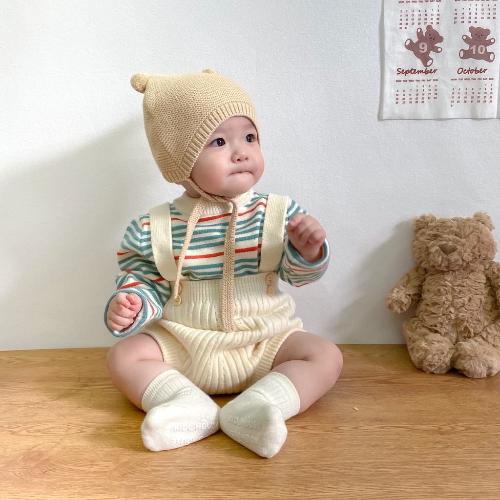 Quần Yếm Dệt Kim Phong Cách Mùa Thu Cho Bé Sơ Sinh
