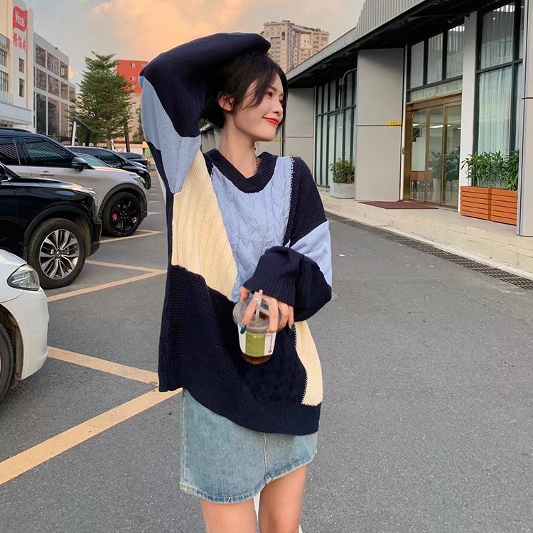 Áo len Cổ Tròn Màu Trơn Phong Cách Hàn Quốc Thời Trang Cho Nam