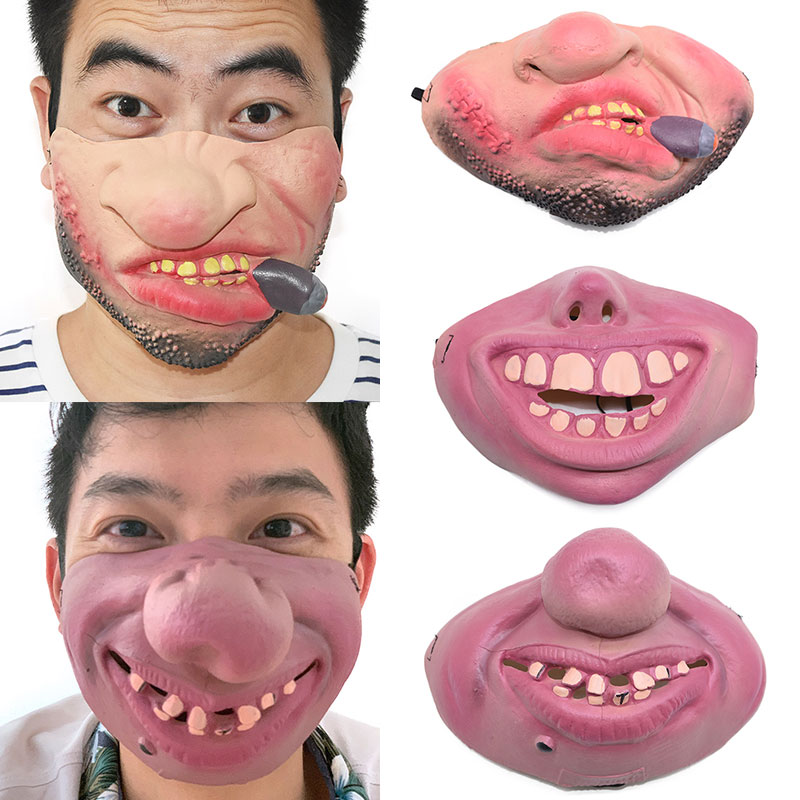 Mặt nạ nửa mặt hóa trang Halloween ngộ nghĩnh vui nhộn chất lượng cao