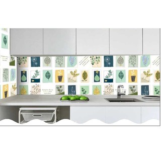 Cuộn 5m giấy dán bếp khổ 60cm - hoa lá hiện đại ECC018