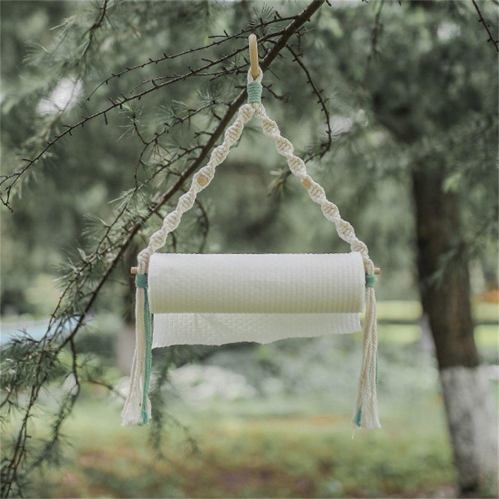 IVORY Giá Đỡ Cuộn Giấy Vệ Sinh Bằng Dây Thừng Treo Tường Tiện Lợi Dành Cho Cắm Trại /
