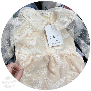 Đầm ren trắng be cho bé gái LS_DN312