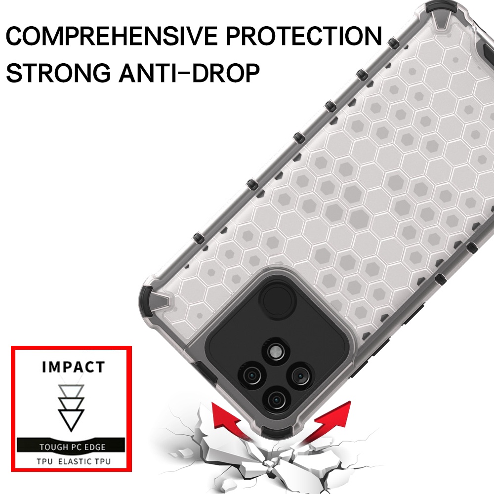 Ốp Điện Thoại Nhựa Cứng Trong Suốt Chống Sốc Họa Tiết Tổ Ong Cho Realme Narzo 50 50A 50i 30 20 Pro Prime