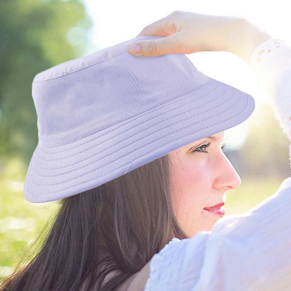 Nón Vành Cotton Màu Trơn Hai Mặt Thời Trang Mùa Hè Cho Nam Và Nữ