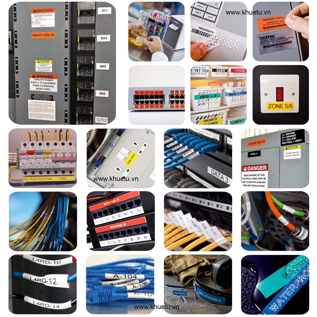 Ống Co Nhiệt HZSe màu trắng , khổ 5.8-17.7mm chiều dài 1,5m dùng cho máy in nhãn Brother