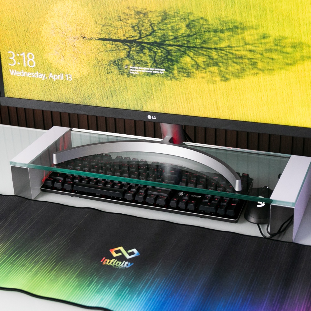 Kệ để màn hình máy tính Tivi laptop mặt Kính cường lực chịu lực 70kg