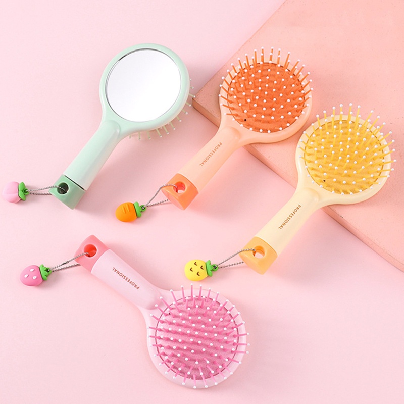 Bộ Lược Chải Tóc Xoăn / Ướt Có Gương Tiện Dụng