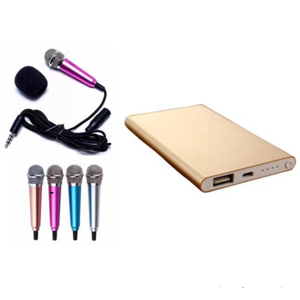 Micro mini hát Karaoke trên điện thoại + tặng Pin 9800(giao màu ngẫu nhiên)