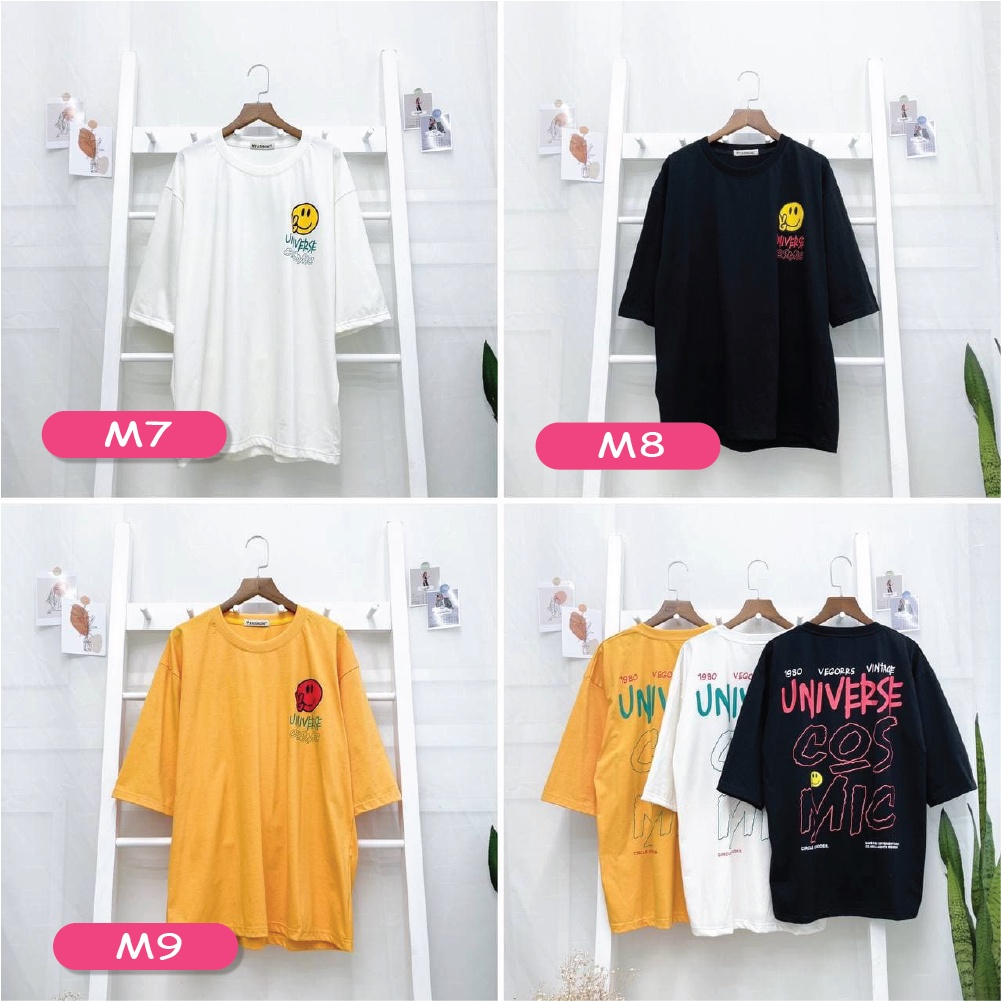 Áo thun tay lỡ Ulzzang chất cotton phom rộng unisex [Nhiều Mẫu LIST23] - Tee Tshirt Kyubi ATTL23