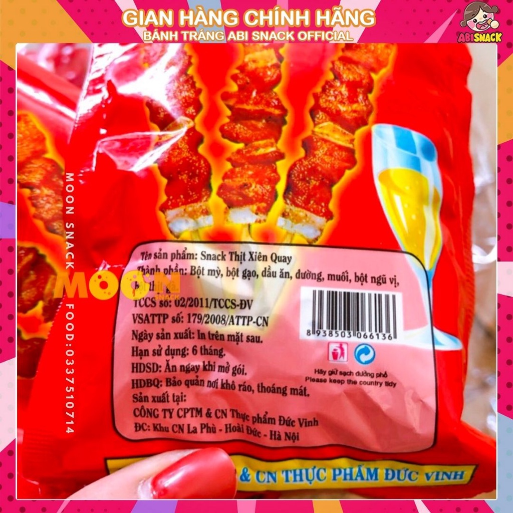 [SALE GIÁ GỐC] 1 gói snack bim bim thịt xiên quay ăn vặt giai giai gói 16g ăn vặt tuổi thơ mồi nhậu