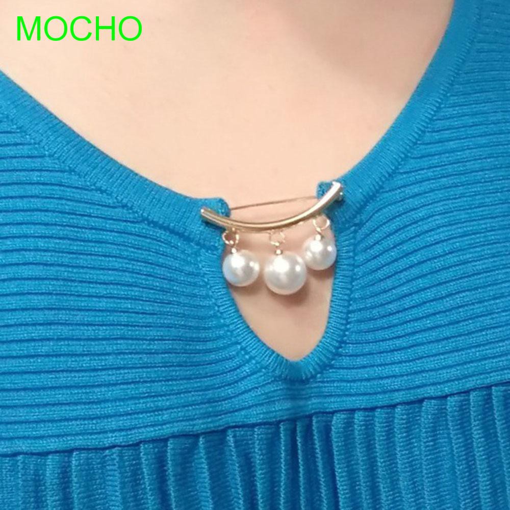 Ghim cài áo đính ngọc trai giả chống trượt thời trang