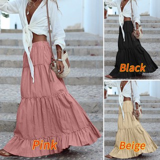 Chân Váy Maxi ZANZEA Eo Thun Thời Trang Nữ Tính