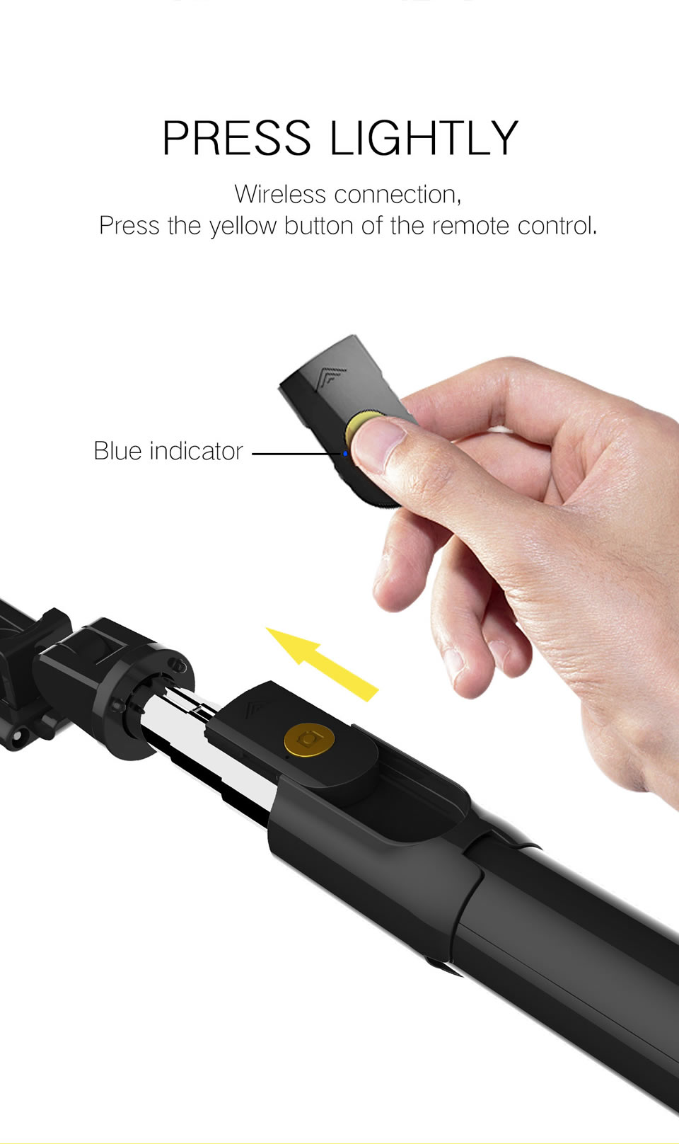 Gậy Chụp Ảnh Selfie 3 Trong 1 Kết Nối Bluetooth Kèm Điều Khiển Từ Xa Cho Iphone Ios Android