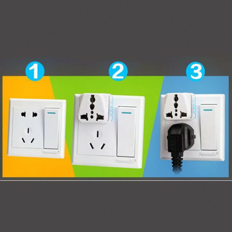 Ổ Chuyển Đổi Phích Cắm Từ 3 Chân Sang 2 Chân Nguồn 220V