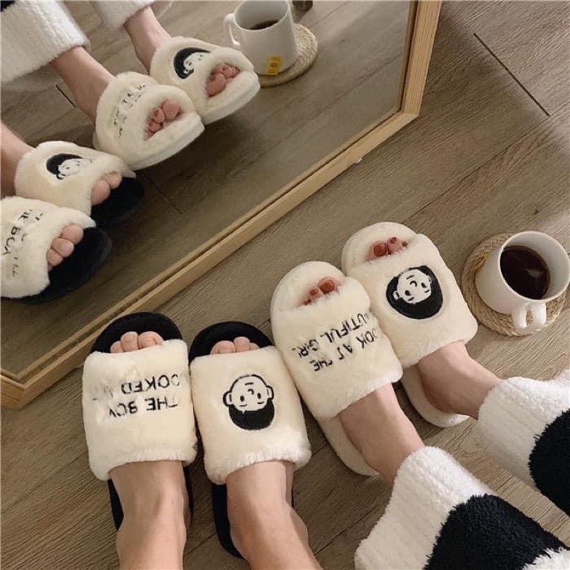 Dép lông mang trong nhà cặp cho nam và nữ