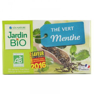{Date 11/2020} Trà xanh bạc hà hữu cơ Jardin Bio 30g (20 gói nhỏ mỗi gói 1,5g)