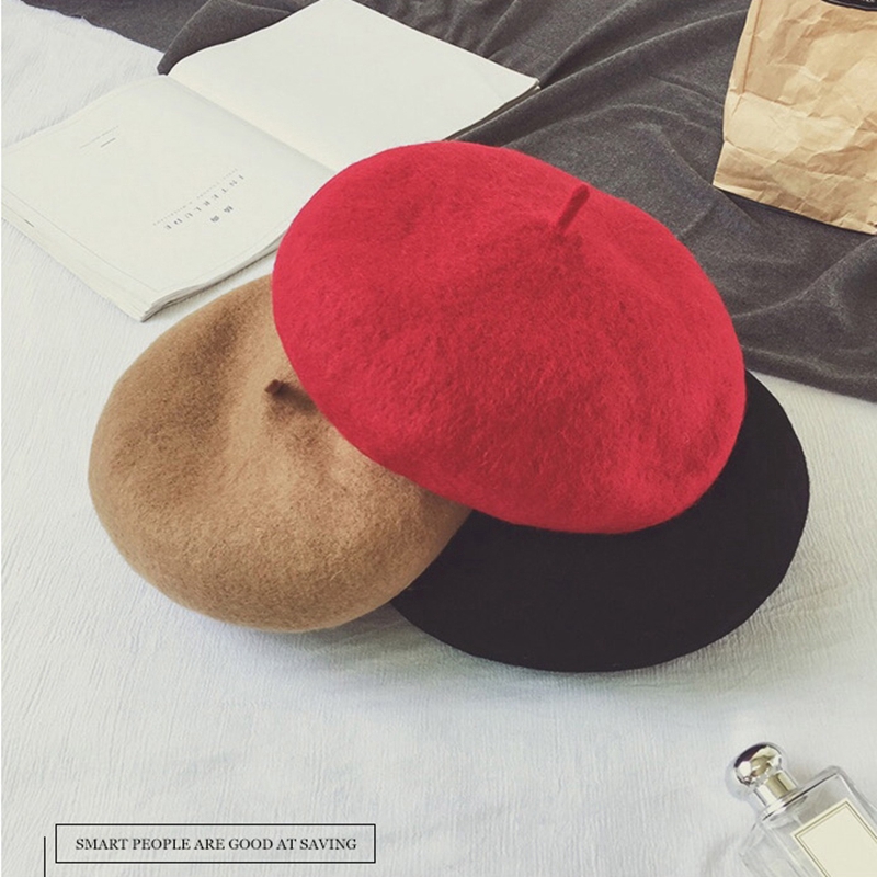Mũ beret len phong cách Hàn Quốc thanh lịch cho nữ