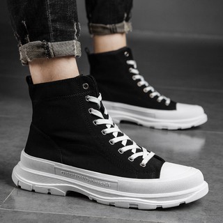 Giày MCQ Độn Đế 7 Cm Cổ Cao Dây Lụa Cao Cấp 2021 Full Box Full Bill