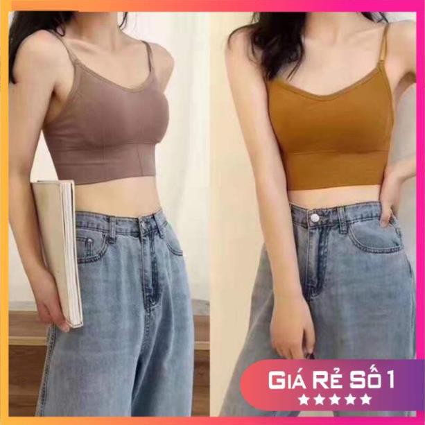 Áo croptop nữ tập gym yoga thể thao hở lưng chữ U 2 dây không gọng có đệm nâng ngực gợi cảm co giãn AN04