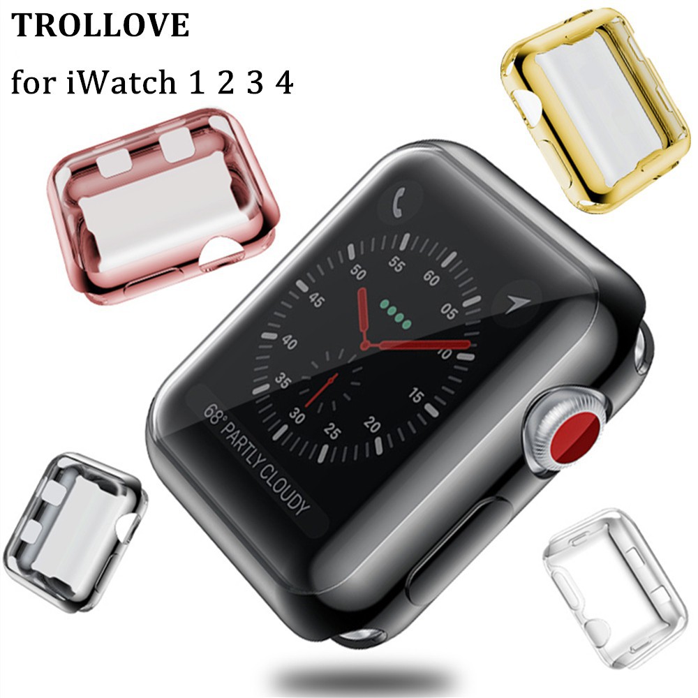 Ốp Tpu Mềm Trong Suốt Bảo Vệ Màn Hình 360 Độ Cho Apple Watch 6 Se 5 4 3 2 1 42mm 38mm 40mm 44mm Series 3 2 1 Series 5 4 6 Se