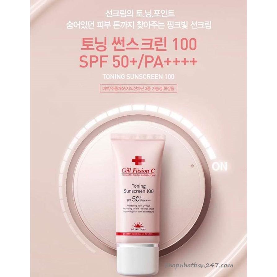 [CHÍNH HÃNG] Kem chống nắng Céll Fùsion C Toning Suncreen 100 SPF50+PA++++ 35ml nâng tone