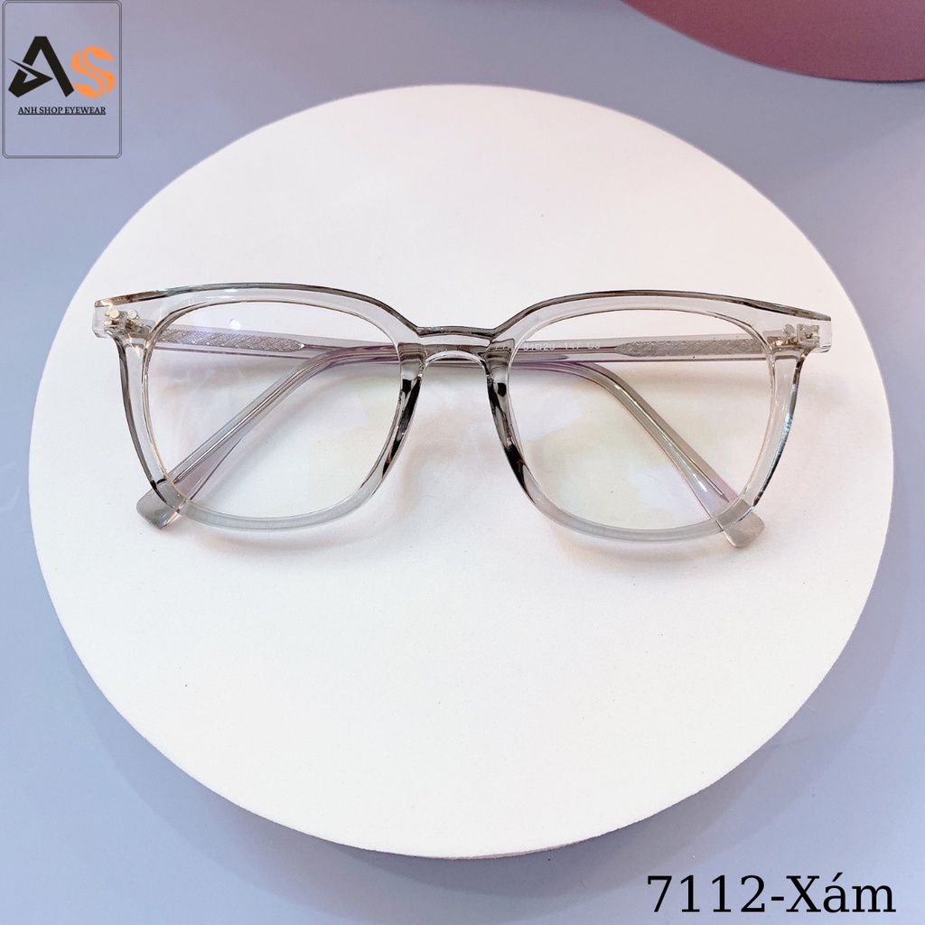 Kính vuông to thời trang nam nữ nhựa lõi kim loại bền chắc chắn 7112A