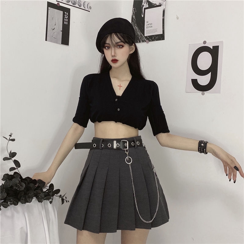 Chân Váy Phối Dây Xích Cá Tính Trẻ Trung Hợp Thời Trang | BigBuy360 - bigbuy360.vn