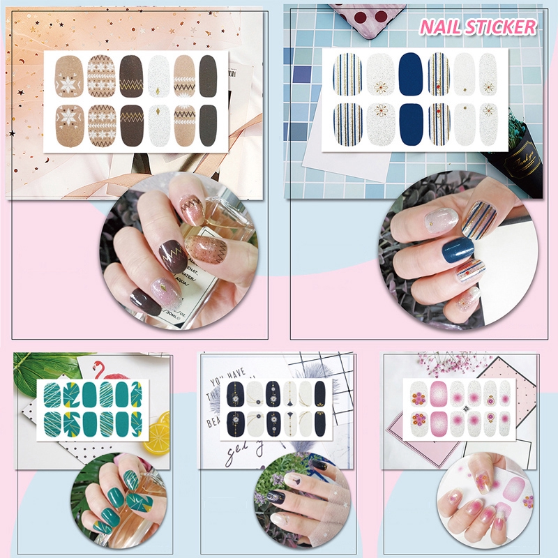 Bộ 12 miếng dán móng tay 3D DIY thời trang WSZ041-060