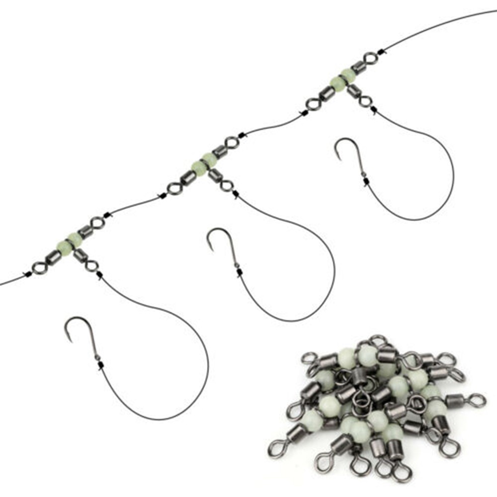 Set 10 Phụ Kiện Chia Dây Câu Cá 3 Chiều Bằng Đồng Thau Siêu Bền Phát Sáng Chất Lượng Cao