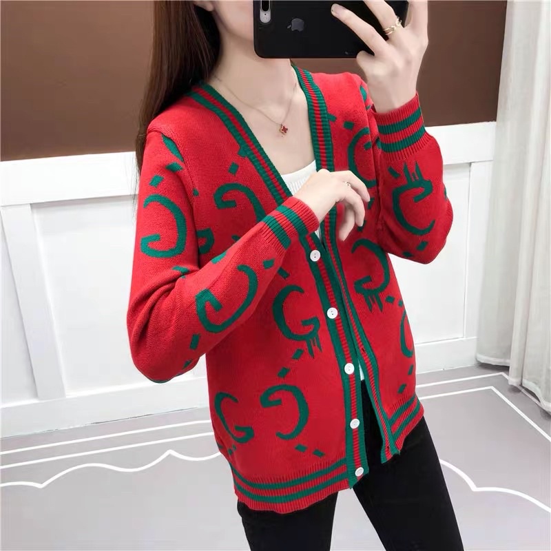 Áo khoác len cardigan cổ tim họa tiết mẫu mới