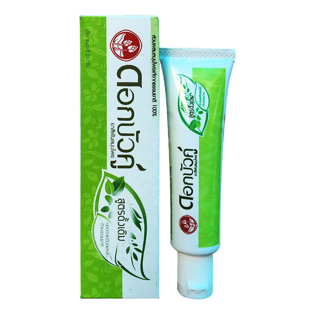Kem đánh răng thảo dược truyền thống Original DOK BUA KU 25gr - hộp xanh lá - Herbal toothpaste