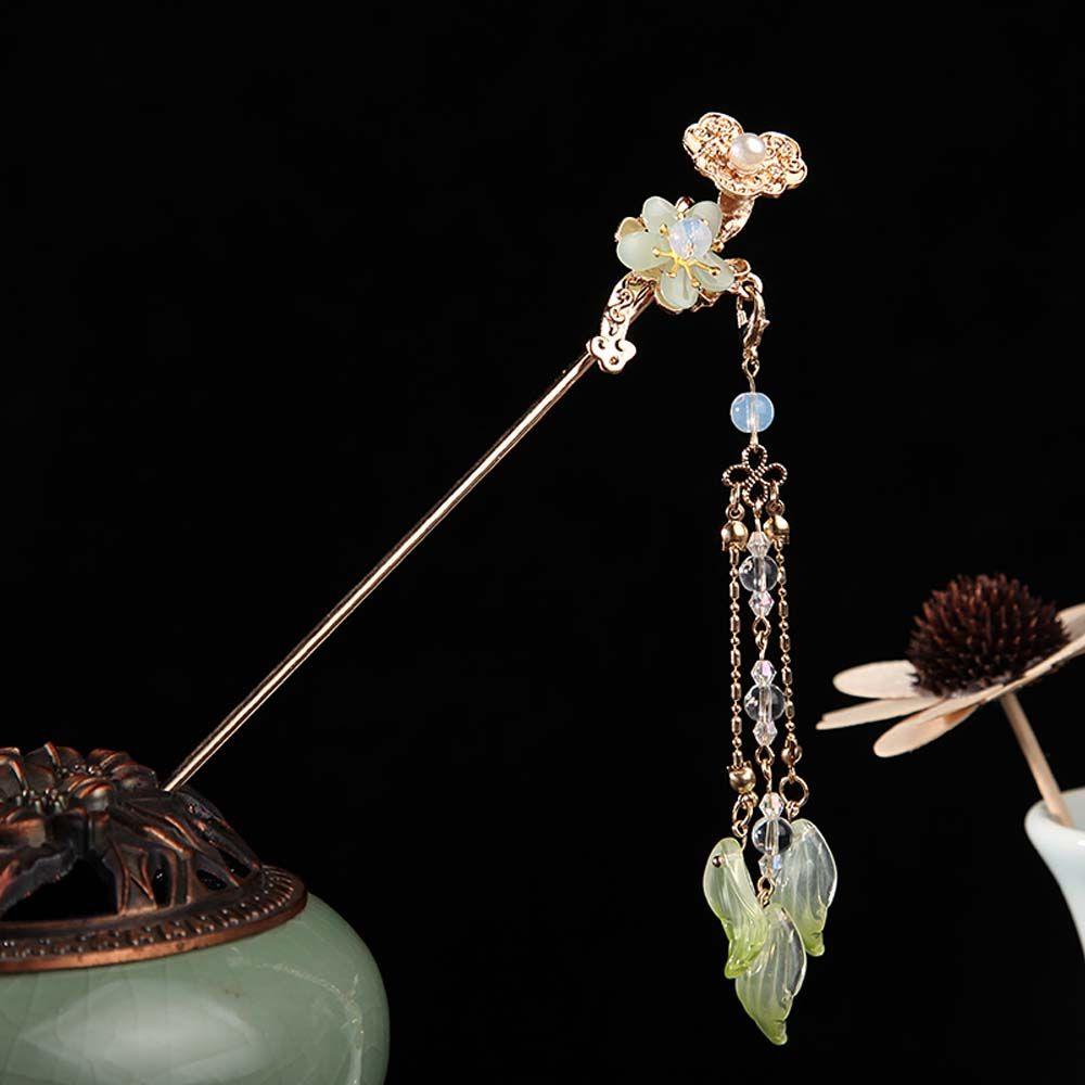 VANES1 Trâm Cài Tóc Đính Hoa Tua Rua Phong Cách Trung Hoa Cổ Điển Cho Nữ