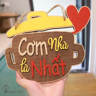 Bảng gỗ decor Cơm nhà là nhất