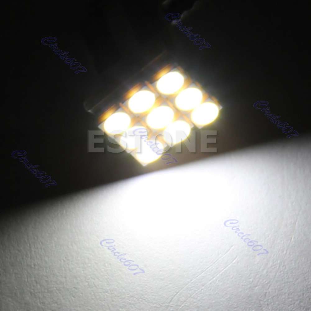 Bộ 2 đèn LED T10 194 168 W5W 9 SMD 3528 trang trí nội thất xe hơi